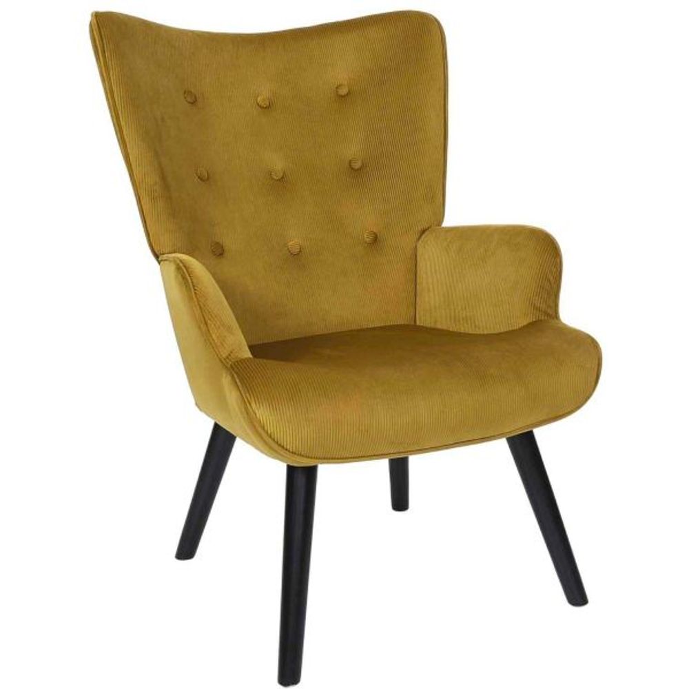 Fauteuil en velours côtelé giulia jaune