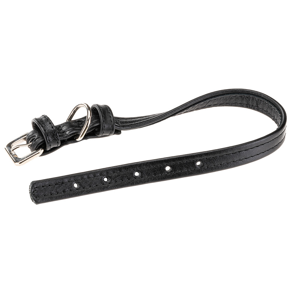 Collier pour chiens vogue cf15/36, cuir véritable, réglable, boucle en métal, noir
