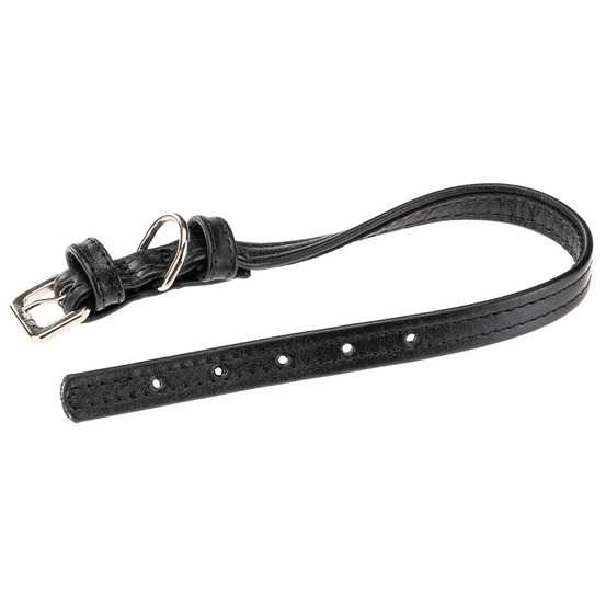 Collier pour chiens vogue cf15/36, cuir véritable, réglable, boucle en métal, noir