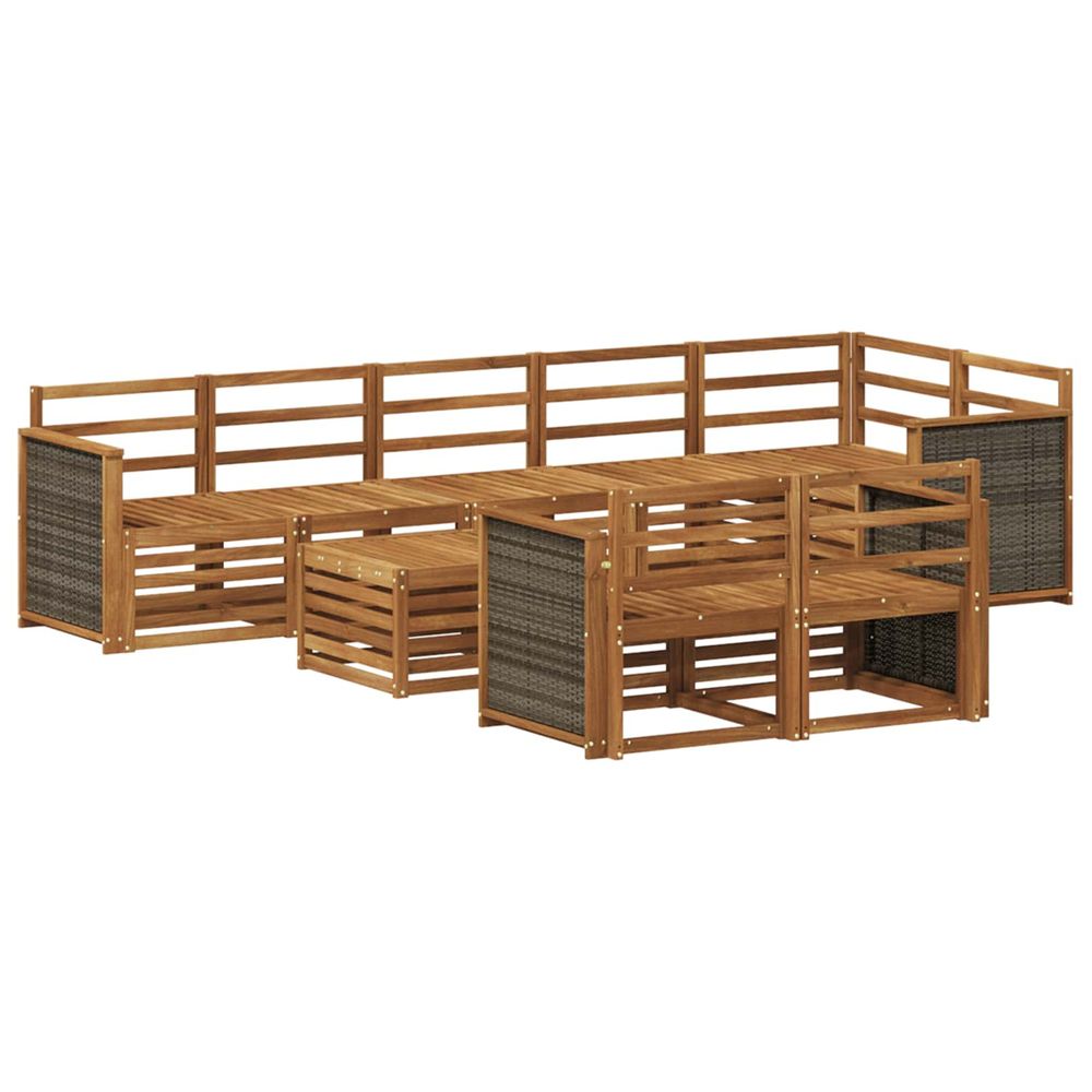 Ensemble de canapés d'extérieur 8 pc naturel