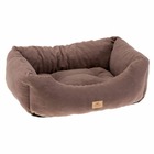 Canapé lit pour chiens et chats coccolo microfleece 80 soft micropolaire lavable taupe