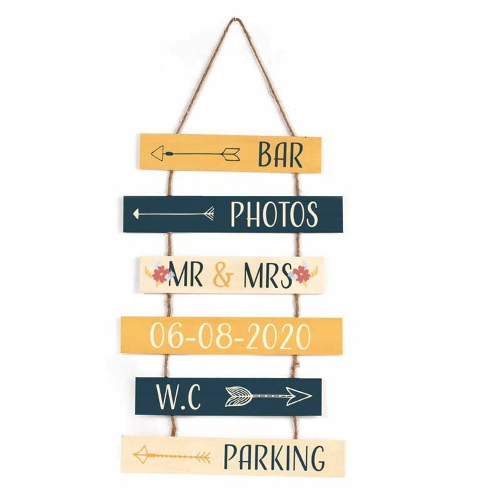 Décoration murale à suspendre 6 planches en bois 31 x 30 x 0,3 cm