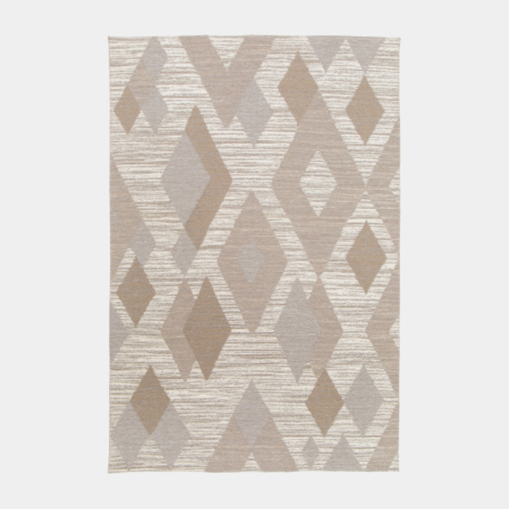 Tapis tissé en polyester recyclé et jute - jaï - marron - 160 x 230 cm