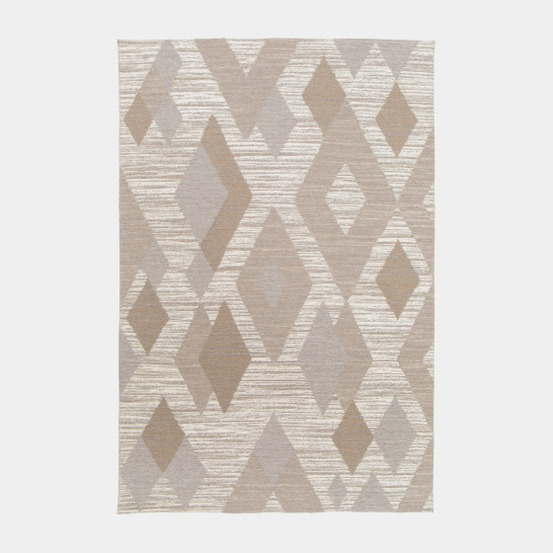 Tapis tissé en polyester recyclé et jute - jaï - marron - 160 x 230 cm