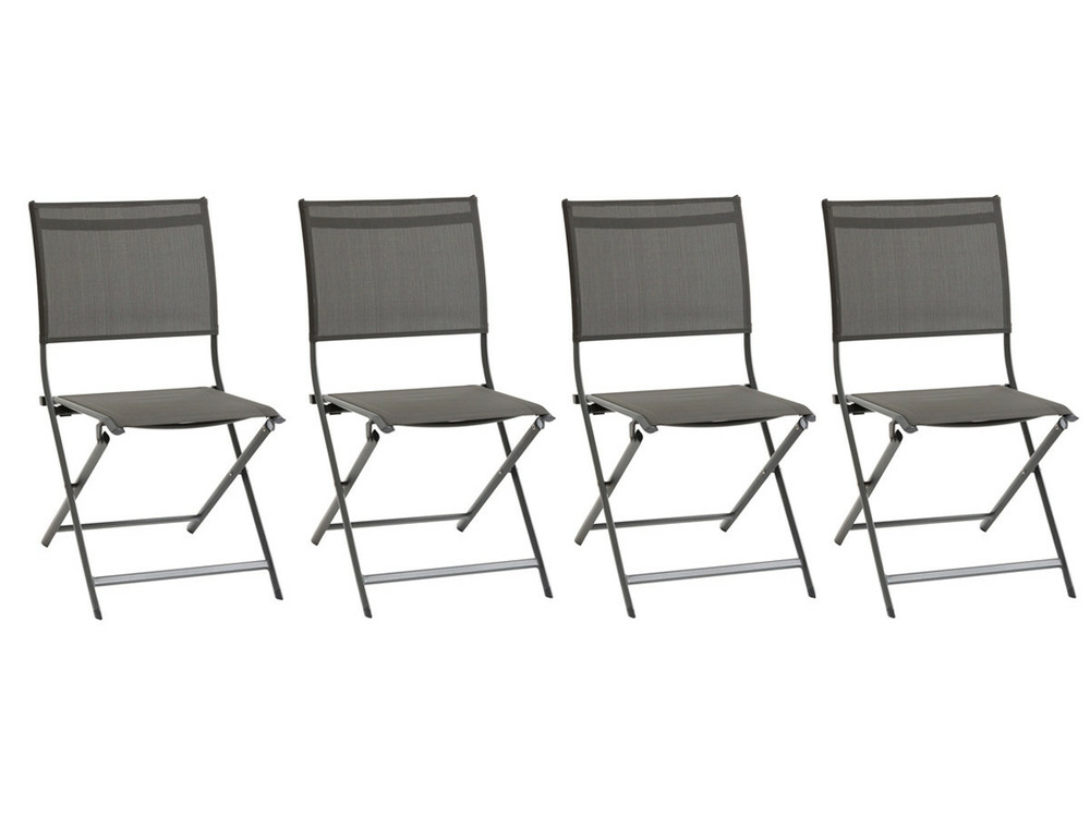 Lot de 4 chaises de jardin en aluminium pliables anthracite axant