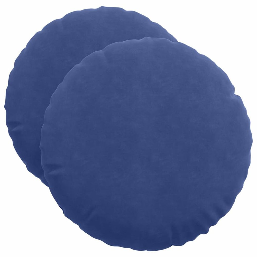 Coussins de siège 2 pc velours bleu police ø50 x 19 cm
