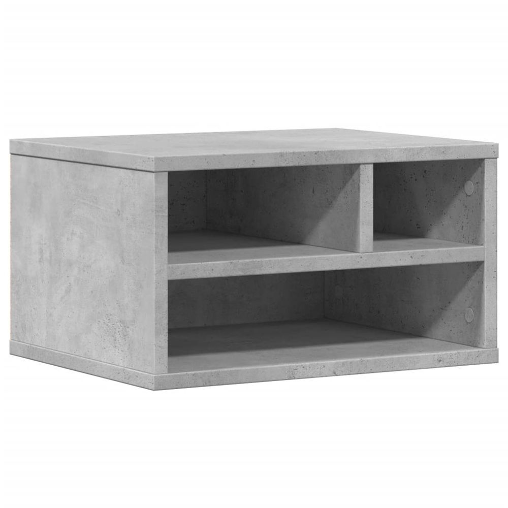 Support d'imprimante gris béton 40x32x22,5 cm bois d'ingénierie