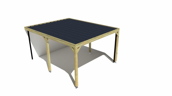 Carport bois • 4m x 5m • adossée • sens largeur • livraison comprise