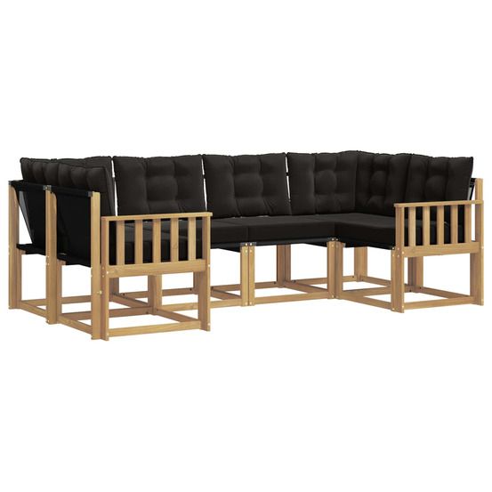Ensemble de canapés d'extérieur 6 pc blanc et noir