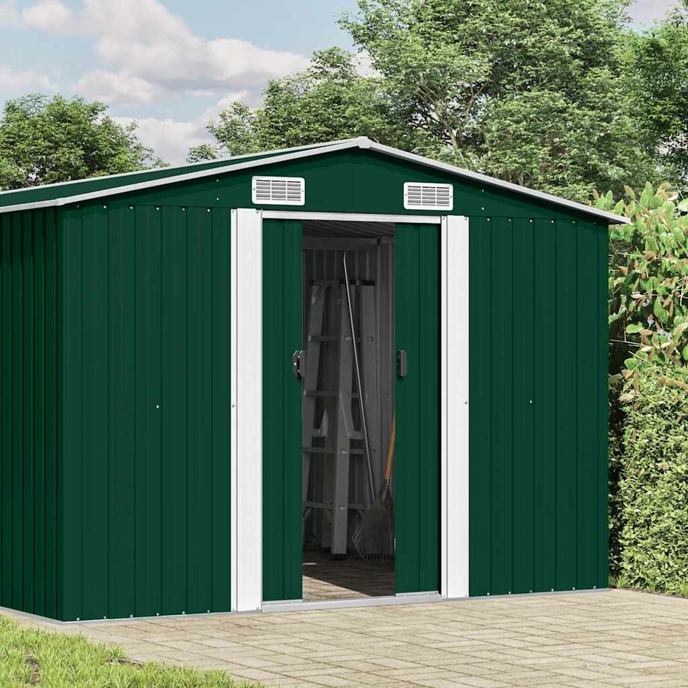 Abri de jardin 257x392x181 cm métal vert