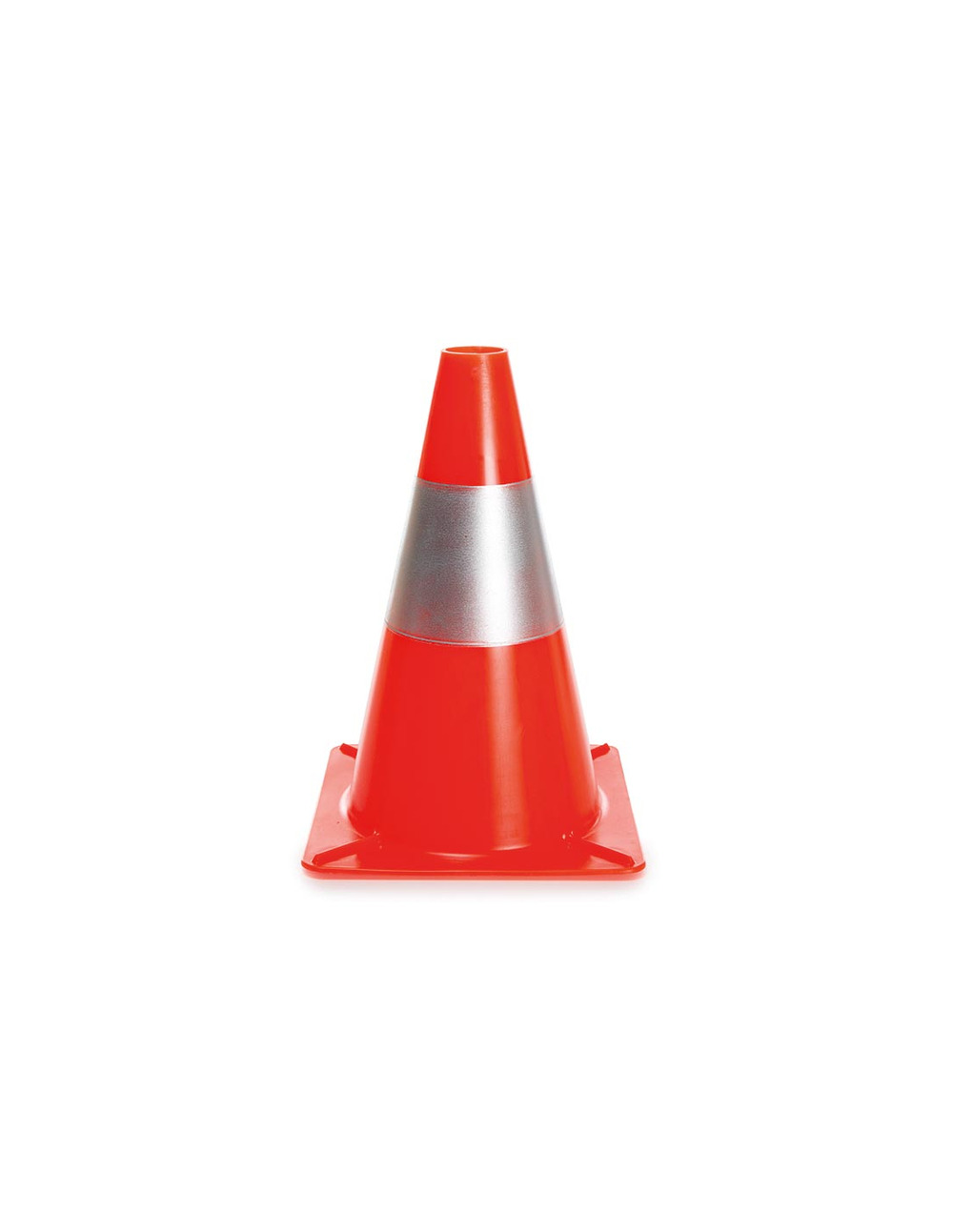 Cône réfléchissant rouge/argent - 30 cm
