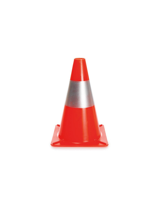 Cône réfléchissant rouge/argent - 30 cm