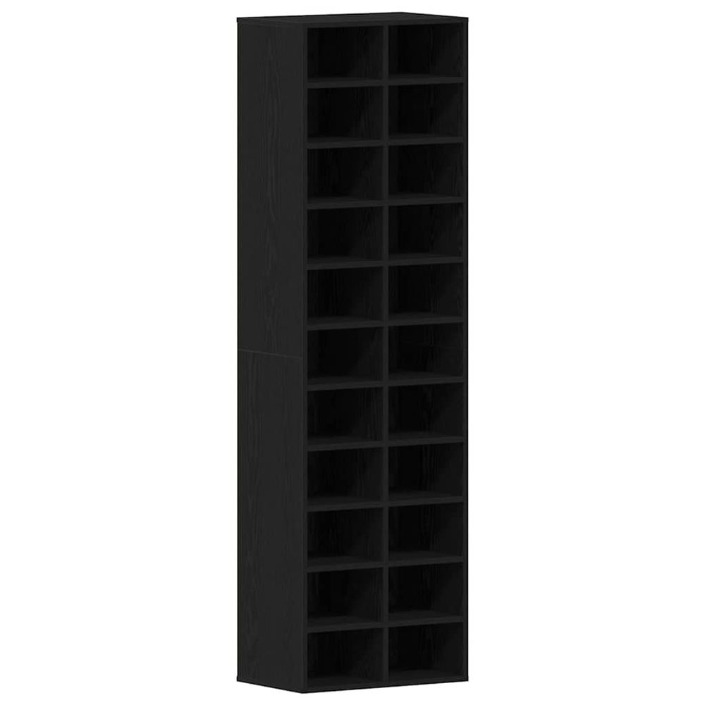 Armoire à chaussures chêne noir 54x34x183 cm bois d'ingénierie