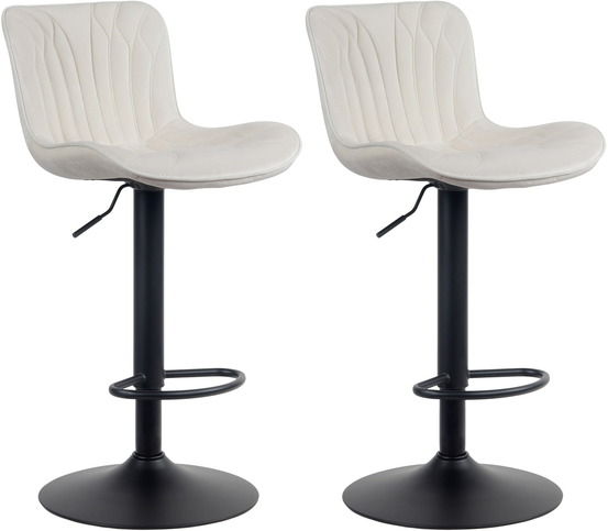 Lot de 2 tabourets de bar linus velours