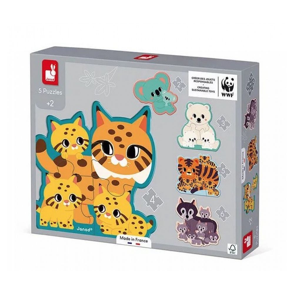 5 puzzles evolutifs animaux