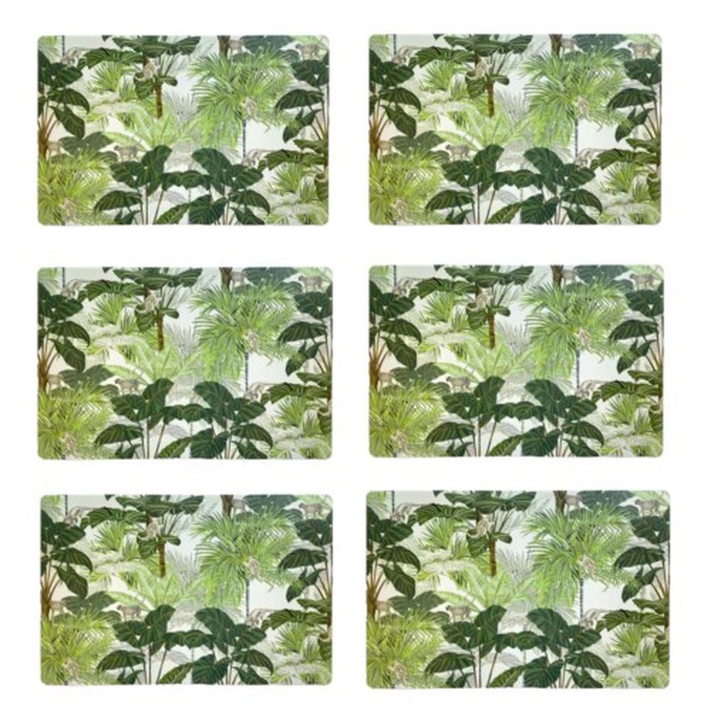 Lot de 6 sets de table monkey - 28 x 43 cm - vert