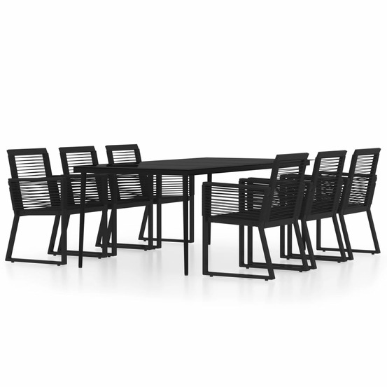 Ensemble à manger de jardin 7 pcs noir
