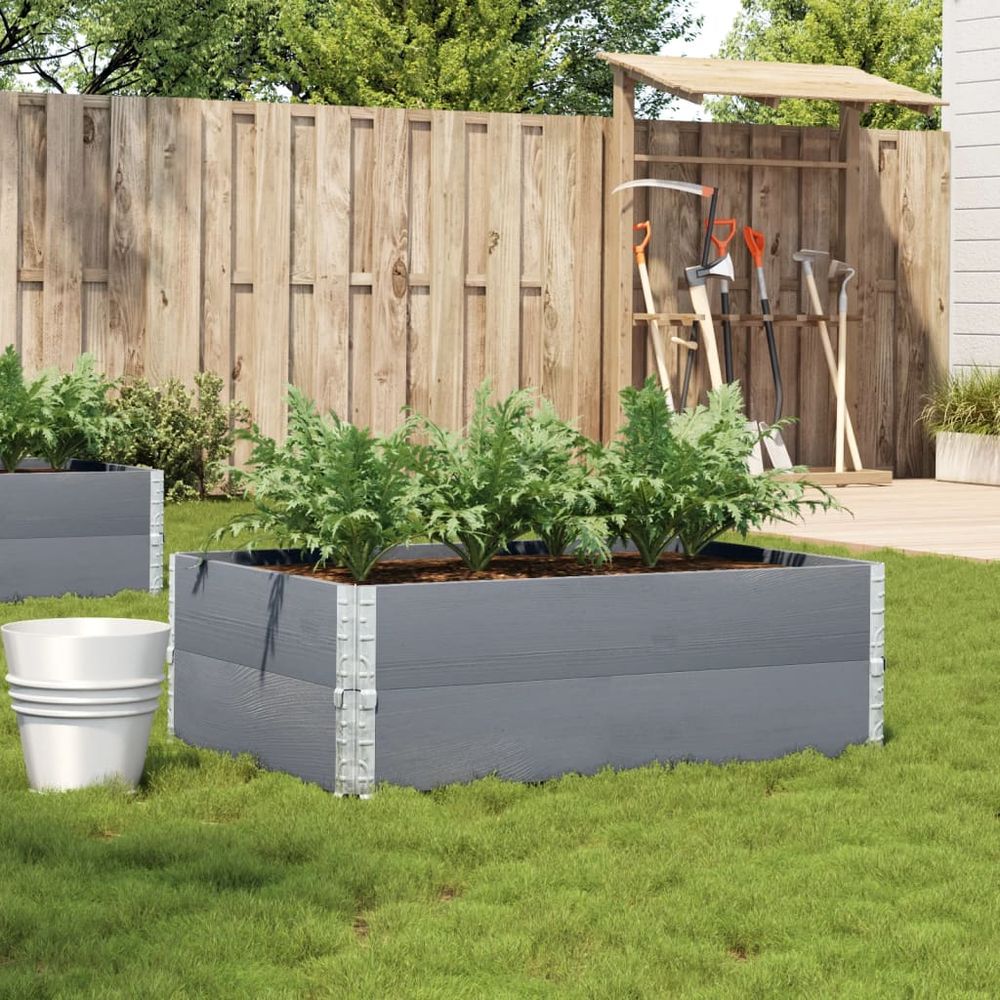 Carré potager surélevé bois de pin massif pour jardin balcon pliable 120x80 cm gris