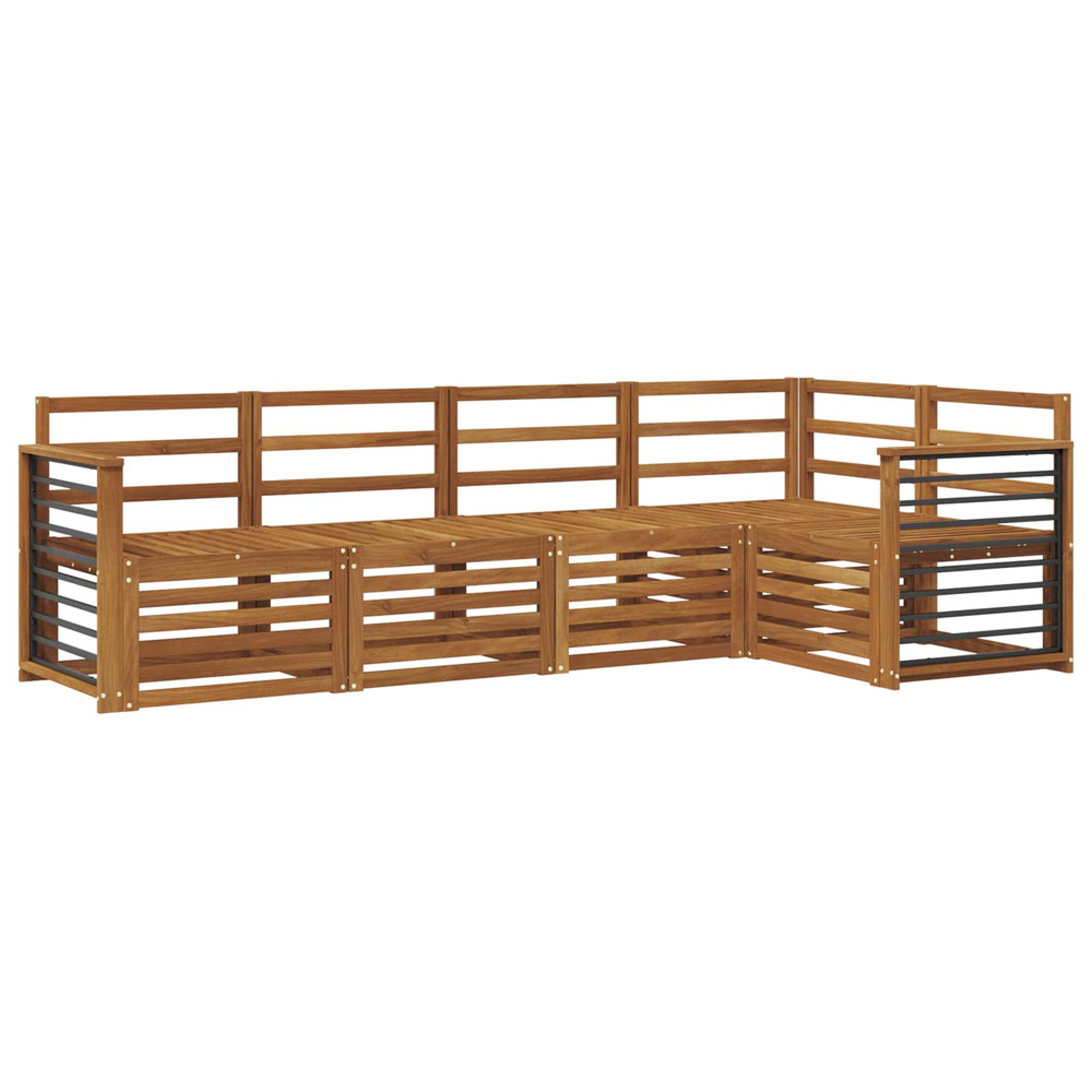 Ensembles de canapés 5 pcs naturel bois d'acacia massif