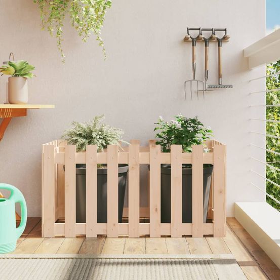 Carré potager haut en pin massif design clôture pour jardin 100x50x50 cm