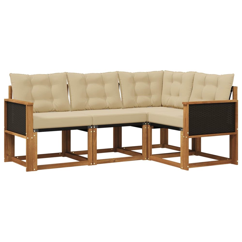 Ensemble de canapés d'extérieur 4 pc naturel et beige