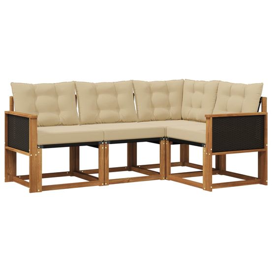 Ensemble de canapés d'extérieur 4 pc naturel et beige