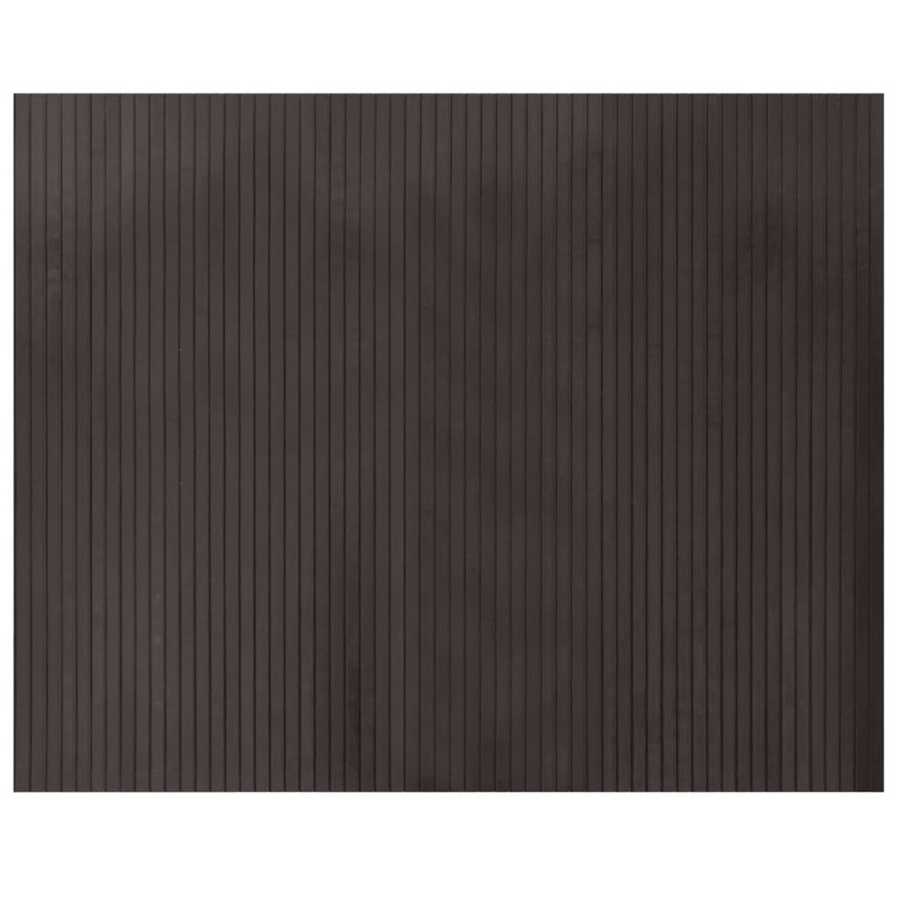 Tapis rectangulaire marron foncé 80x100 cm bambou