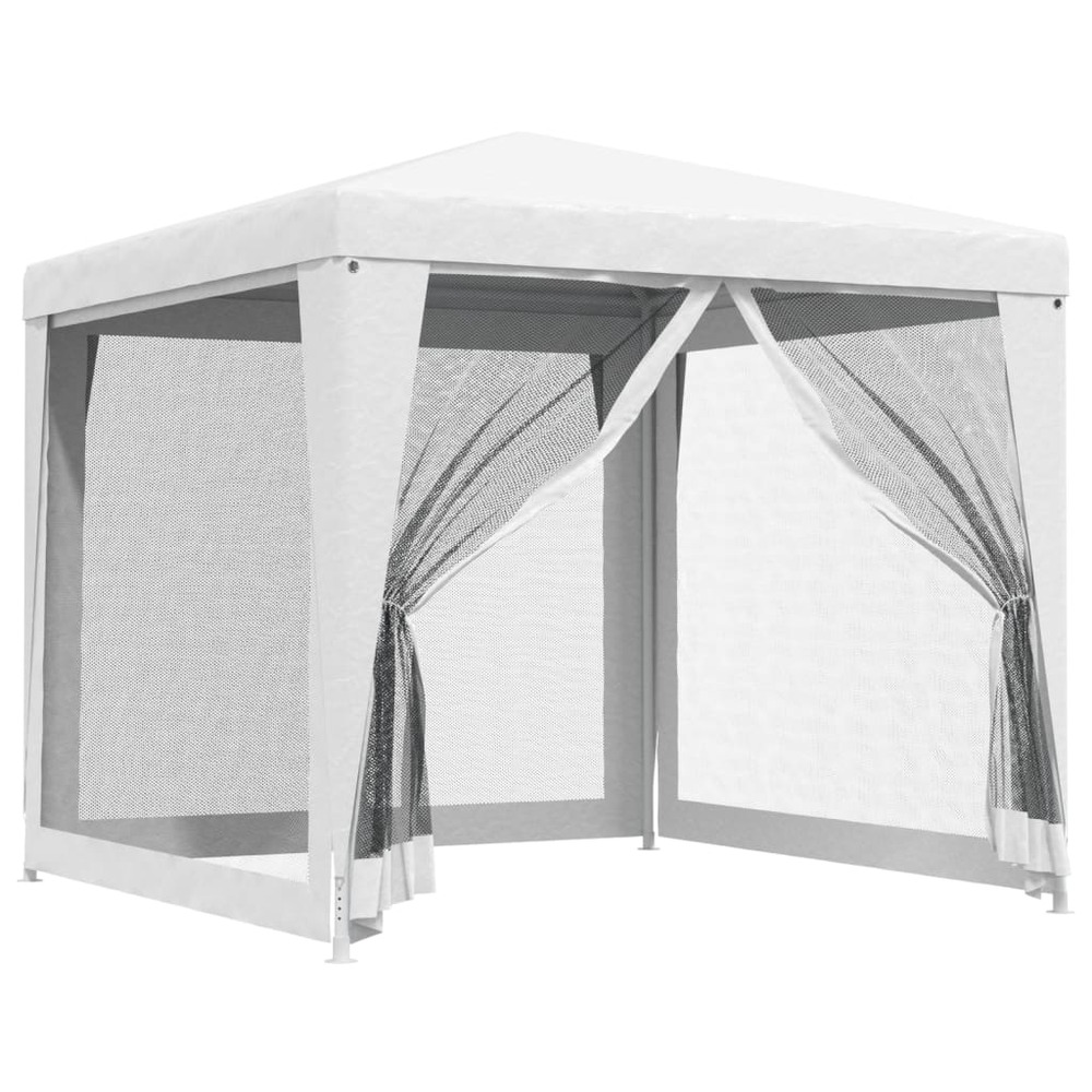 Tente de réception 4 parois latérales en maille 2,5x2,5 m blanc