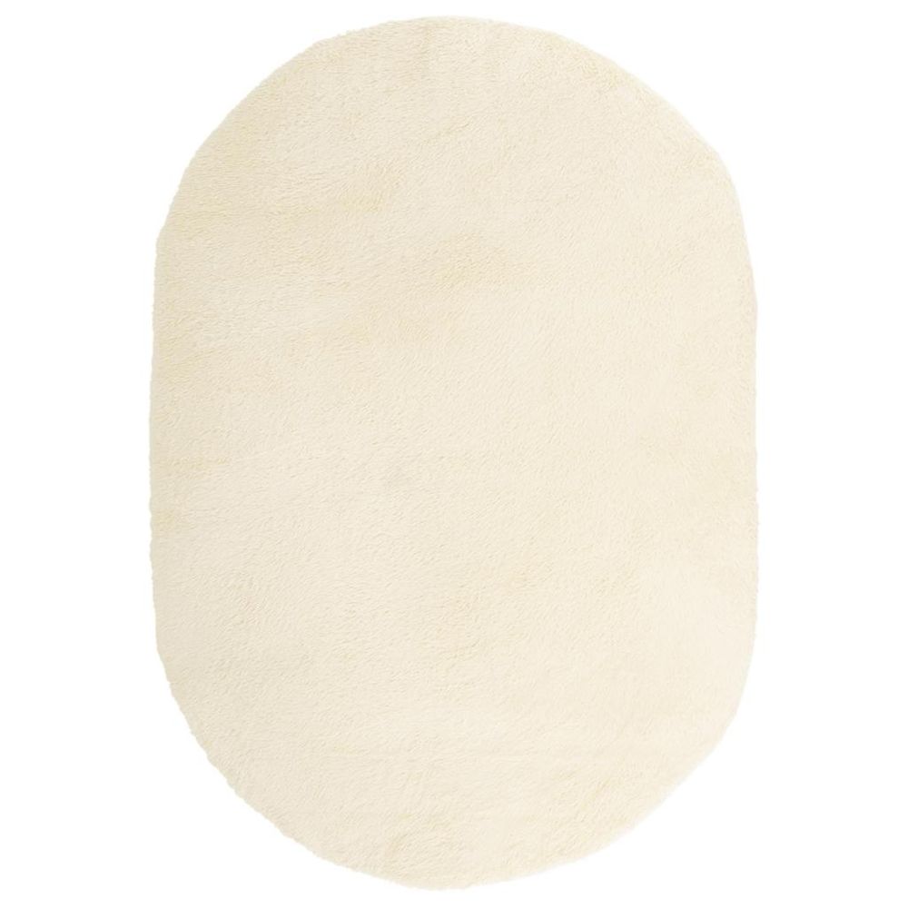 Tapis shaggy à poils longs navarra crème 300x200 cm polyester