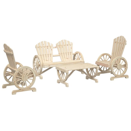 Salon de jardin 4 pcs bois de sapin massif