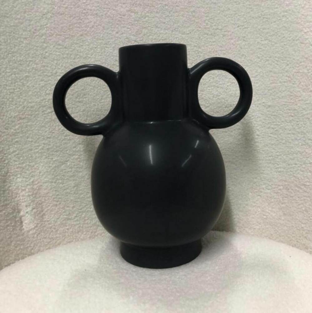 Vase en céramique h22cm noir