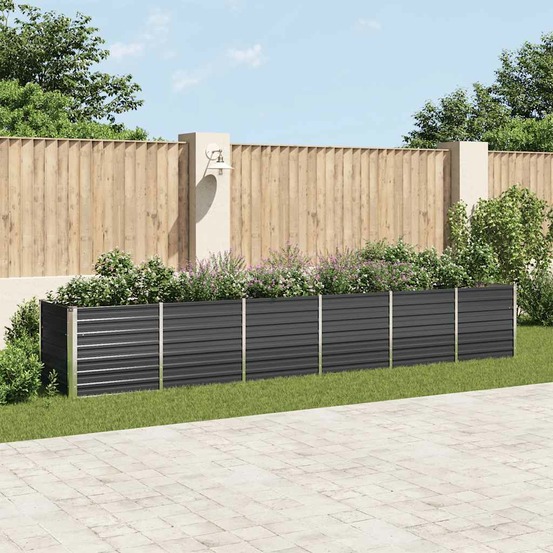 Lit surélevé de jardin acier galvanisé 480x80x77 cm anthracite