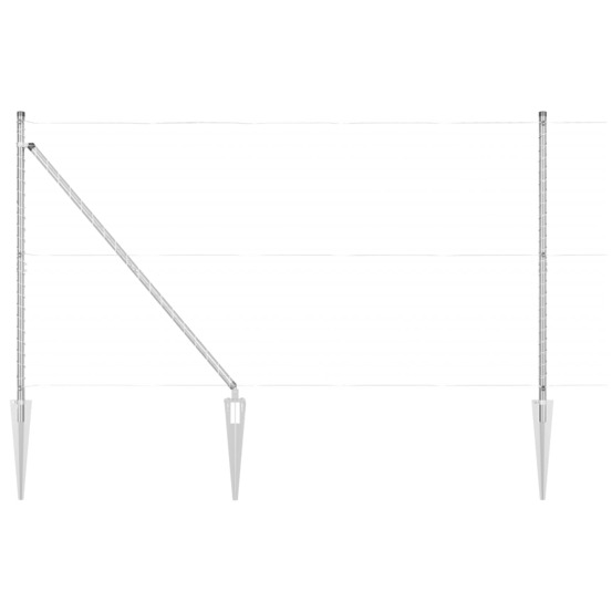 Poteau de clôture. Autre 26 pcs gris 3,2 x 3,2 x 160 cm acier