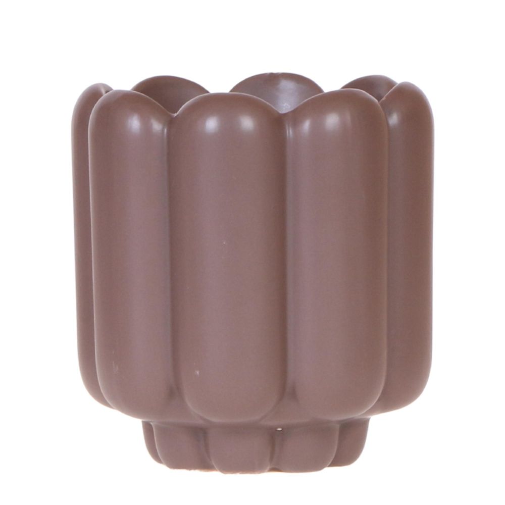 Cache-pot céramique mat - allure vintage - pot de 9cm - brun