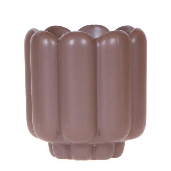 Cache-pot céramique mat - allure vintage - pot de 9cm - brun