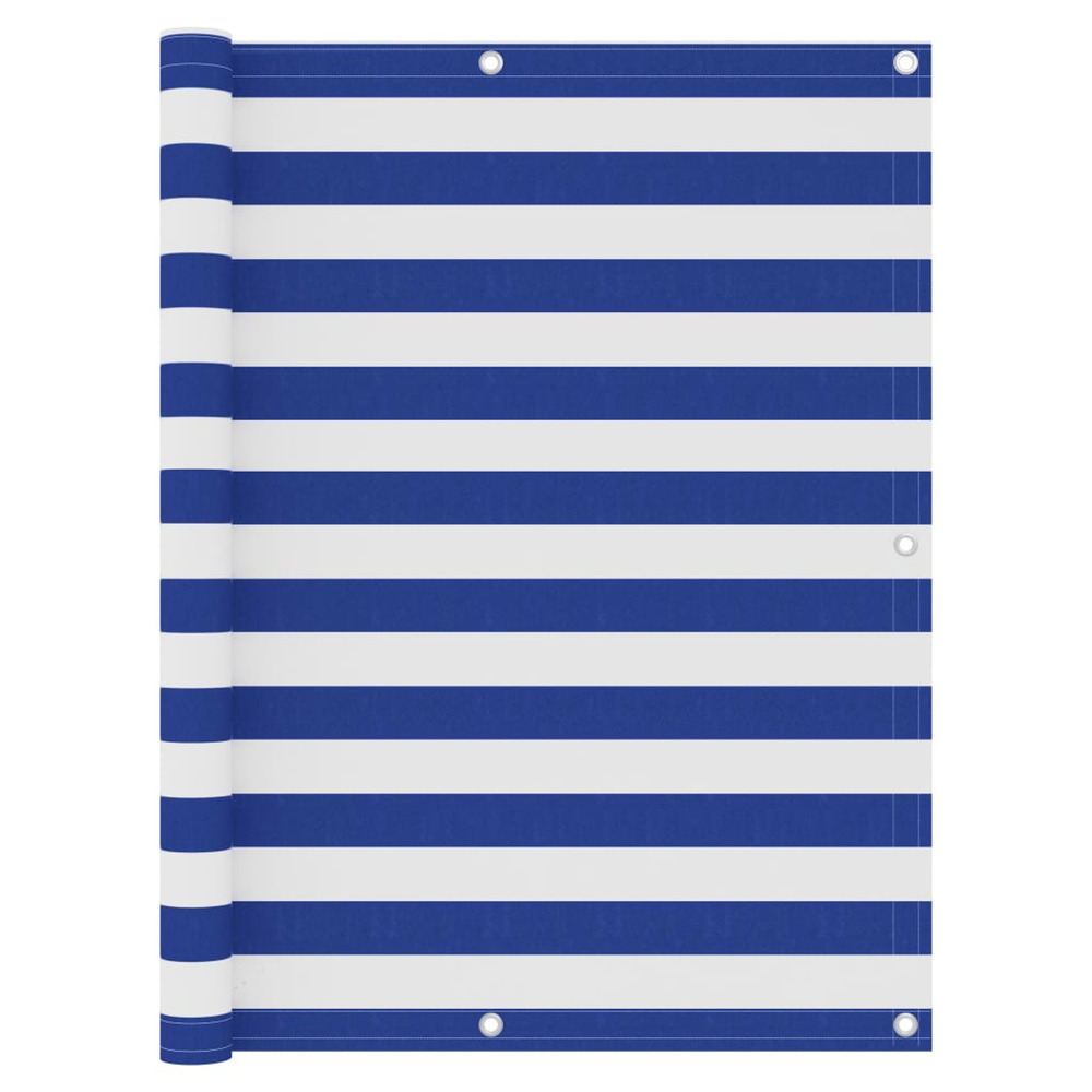 Écran de balcon blanc et bleu 120x300 cm tissu oxford