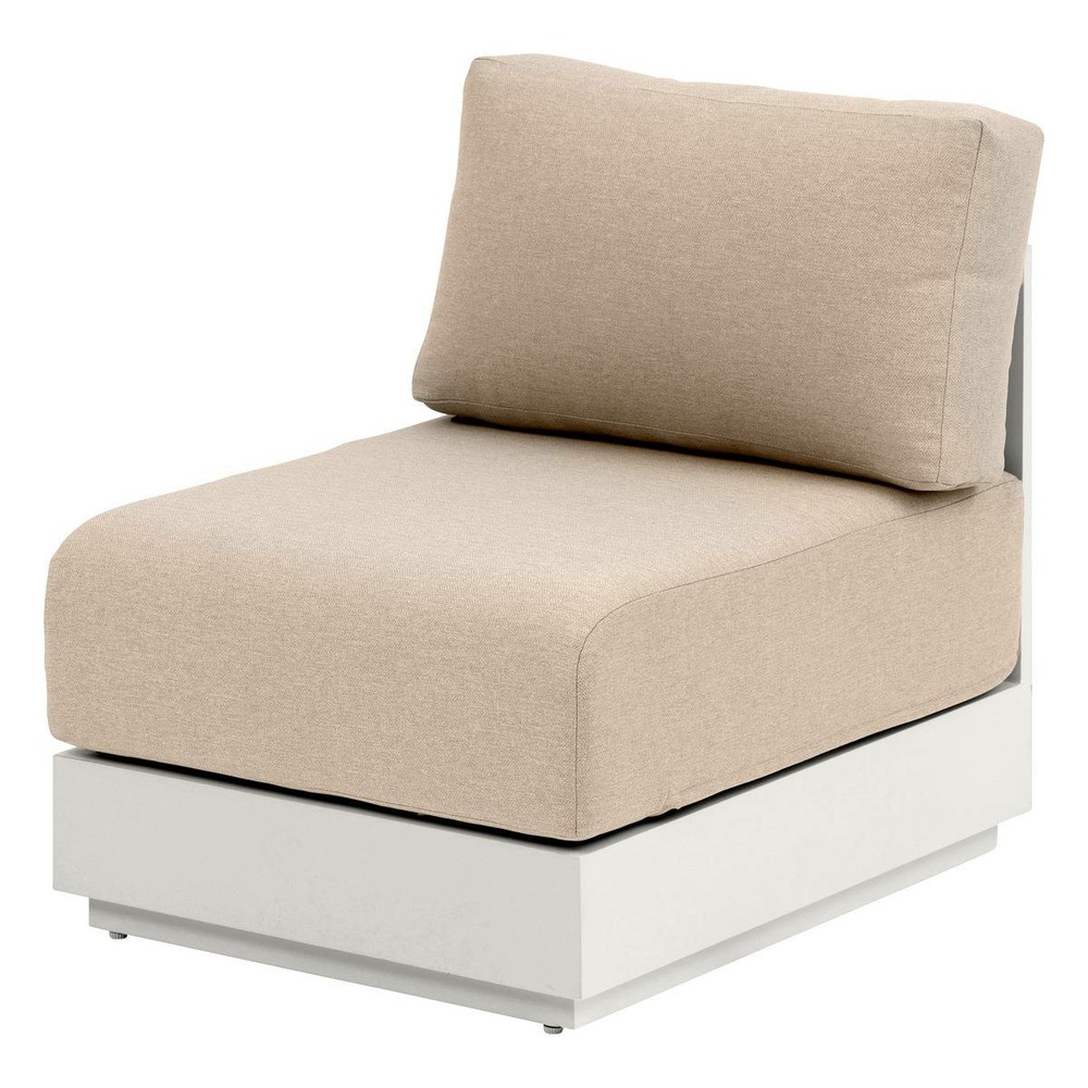 Chauffeuse de jardin allure avoine aluminium et polyester