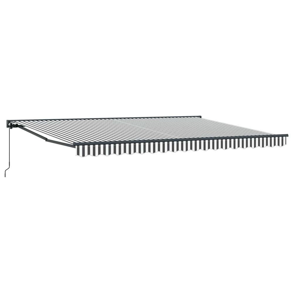 Auvent rétractable manuel anthracite et blanc 4,5 × 3,5 m
