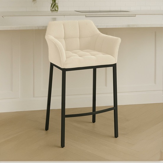 Tabouret de bar damaso b cord avec structure à 4 pieds