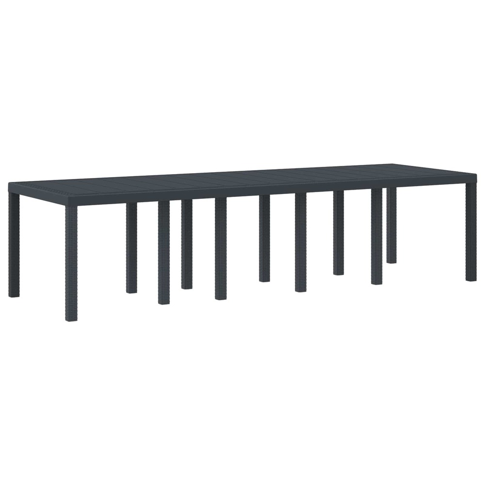 Table de jardin anthracite 300 x 100 x 73 cm polyrotin