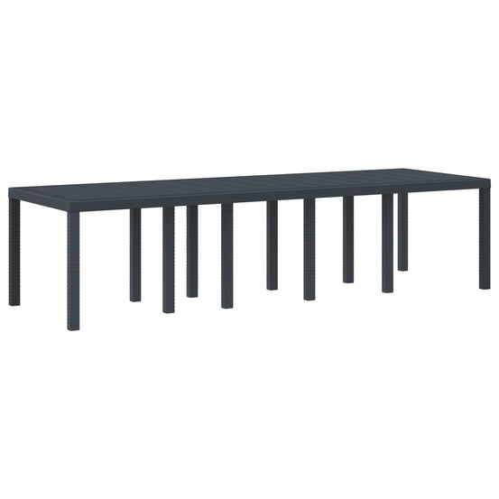 Table de jardin anthracite 300 x 100 x 73 cm polyrotin