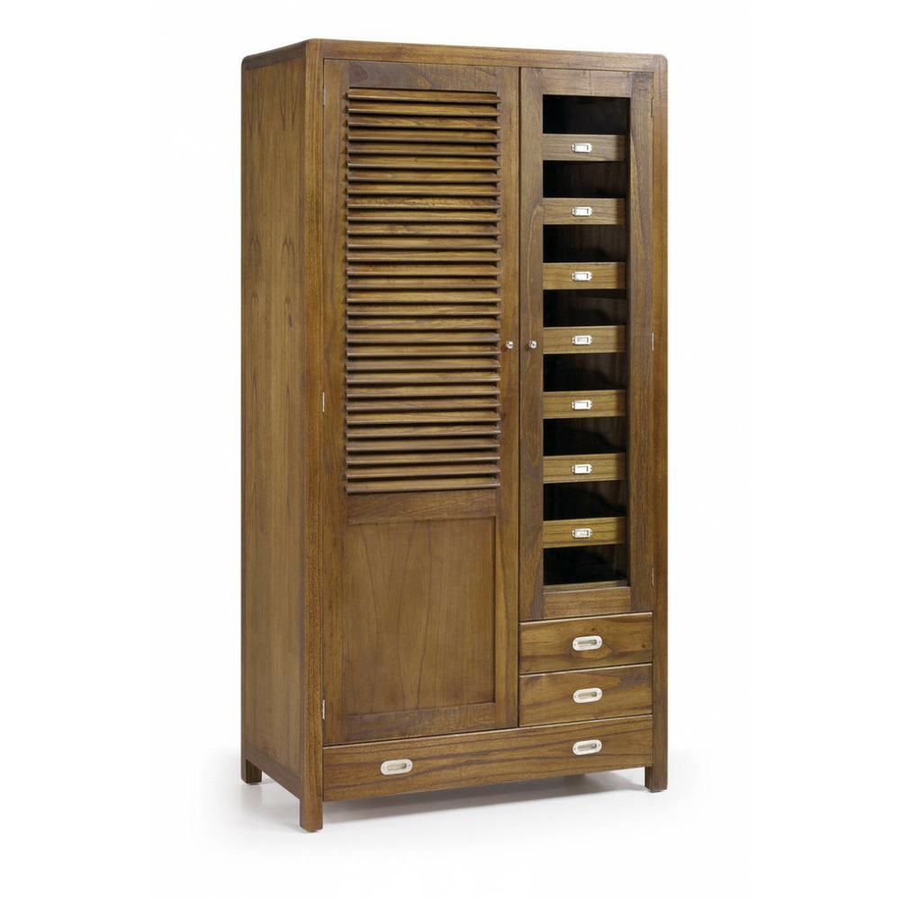 Armoire bronze bois marron - athénaïs décoration d'autrefois