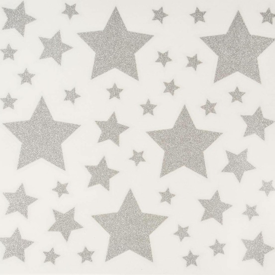 Déco vitre pailleté étoile 30x32