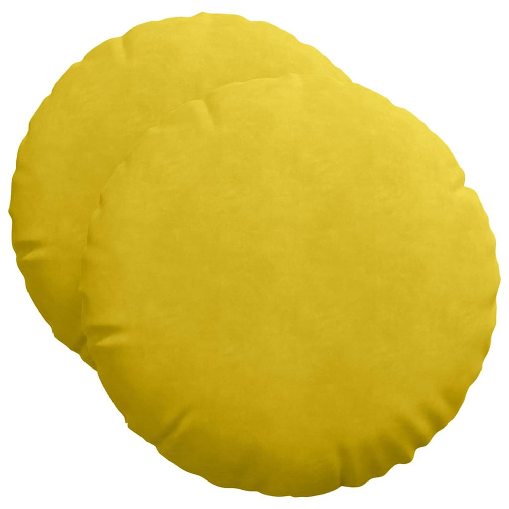 Coussins de siège 2 pcs jaune ø 40 x 13 cm velours