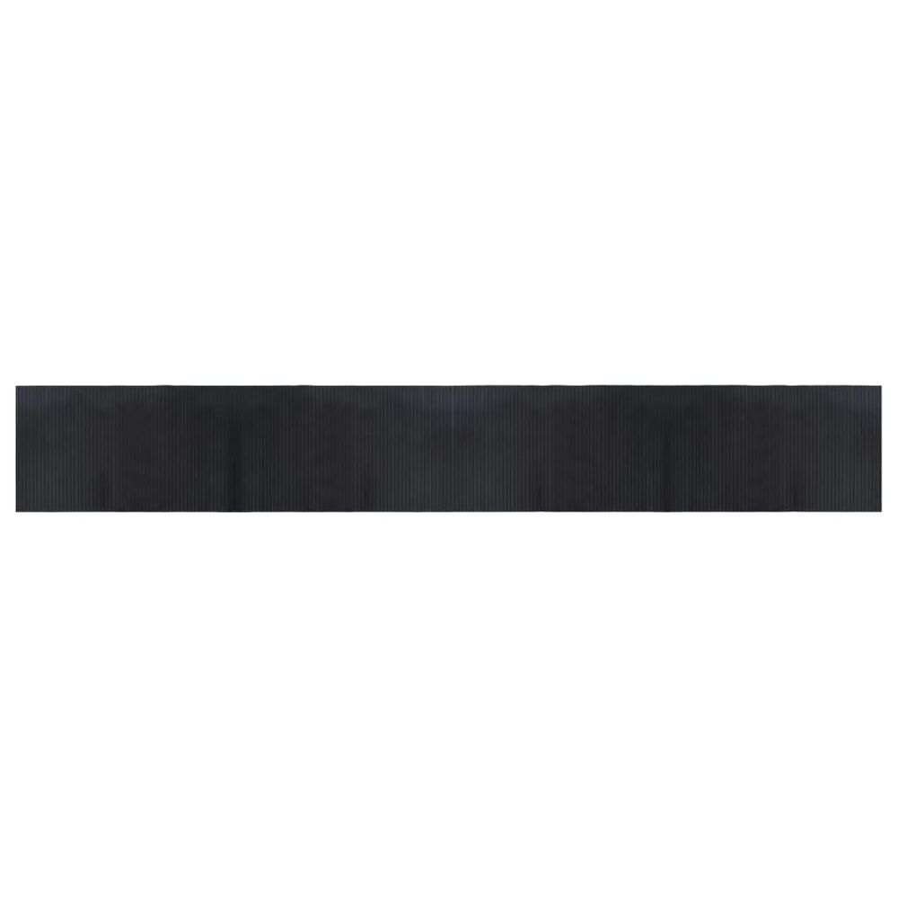 Tapis rectangulaire noir 60x400 cm bambou