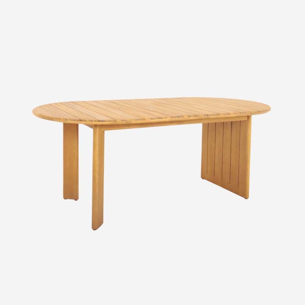 Table de jardin ovale bois d'acacia 6 places 200cm - bosca