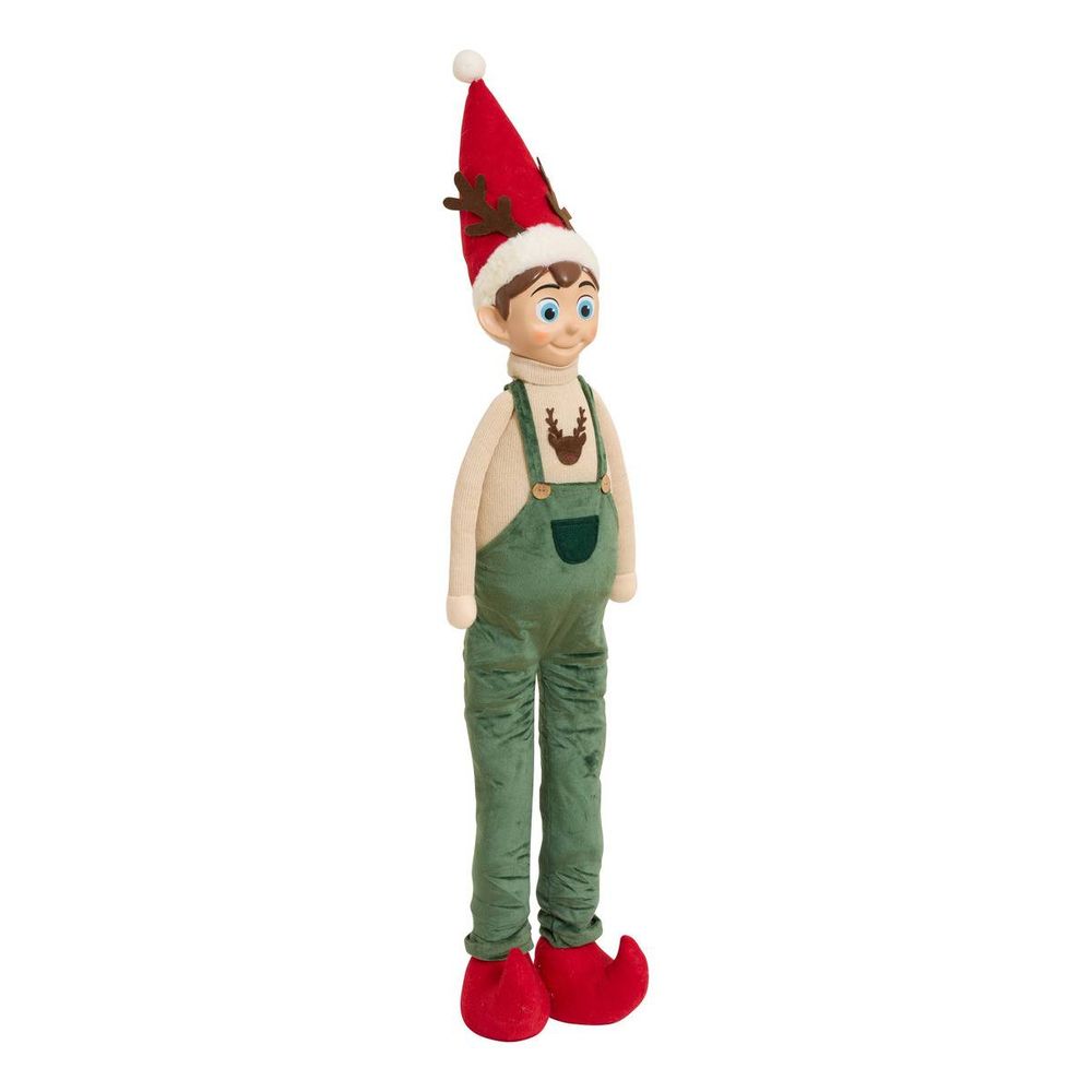 Lutin de noël saperli et popette télescopique h. 113 cm