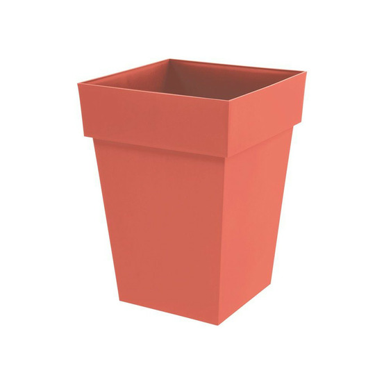 Pot de fleur mi-haut carré - eda - toscane - 40 cm - 51 l - 39 x 39 x h. 53 cm - orange terre battue