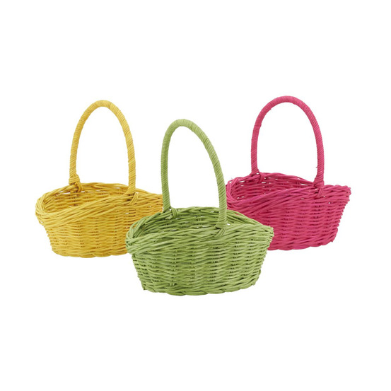Paniers en rotin ovales coloris assortis lot de 3