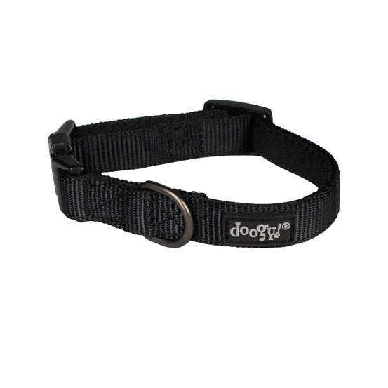 Collier nylon chien classica noir doogy taille : l